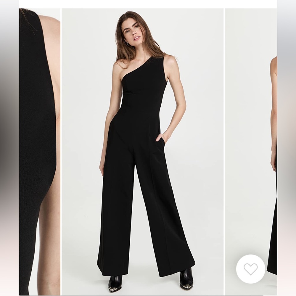 elegant MM6 Maison Margiela black wide leg one-shoulder jumpsuit - 38 IT/2 US